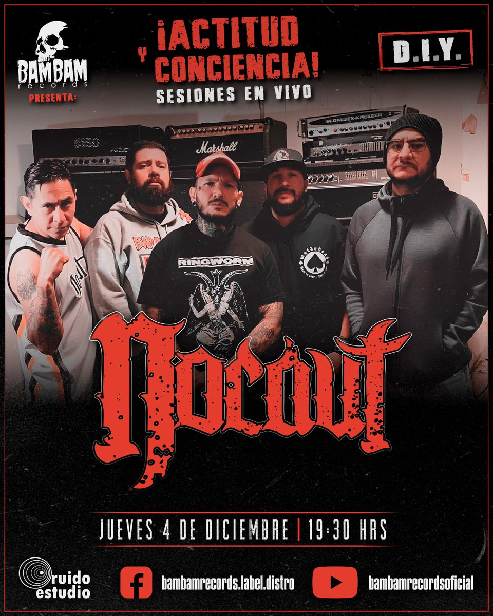 BAMBAMRECORDS's tweet photo. Actitud & Conciencia!
Jueves 04 de diciembre, programa en vivo!
19:30 horas con NOCAUT
Sígue las transmisiónes en vivo a través de:
https://t.co/hnueAByFru
Suscríbete a nuestro canal:
https://t.co/Nrj80u1RWd
#nocaut #dfhc
#bambamrecords #actitudyconciencia #ruidoestudio https://t.co/0430XI2xdy