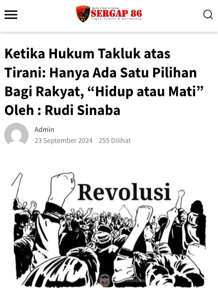 SOLUSI TERBAIK UNTUK MENYELAMATKAN NKRI CUMA REVOLUSI !!
AYO REVOLUSI !!!
#HukumMatiPembalakHutan
#HukumMatiPembalakHutan
