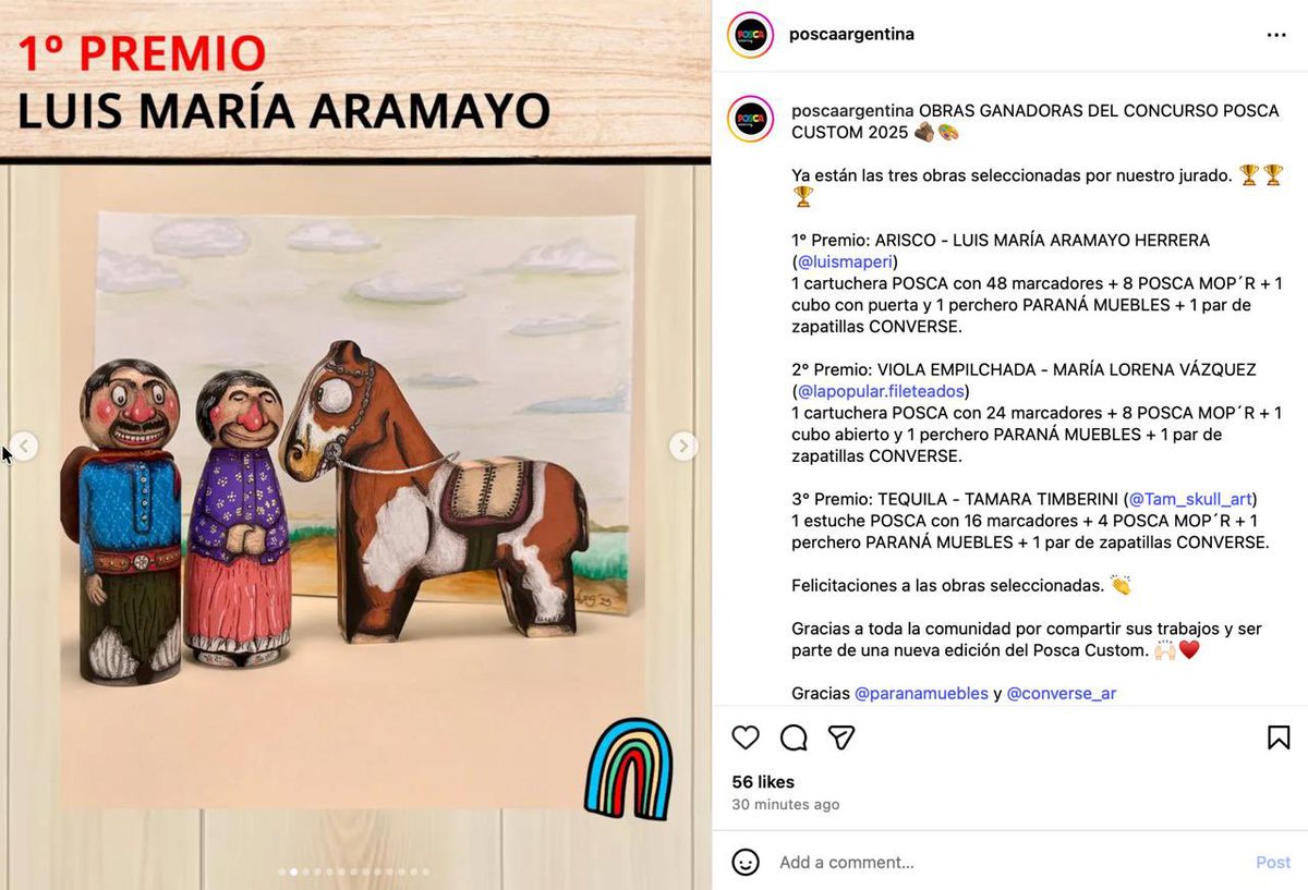 1uismaria's tweet photo. Comencé a “crear” y sentir el arte en agosto, después de meses procesando la partida de Pachita. Hoy, 4 meses después, gané mi primer concurso con una obra lúdica realizada con mucho amor, junto a artistas tremendos.
La vida te da señales… 💕
#posca #poscacustom #art https://t.co/OWnsFduSe5
