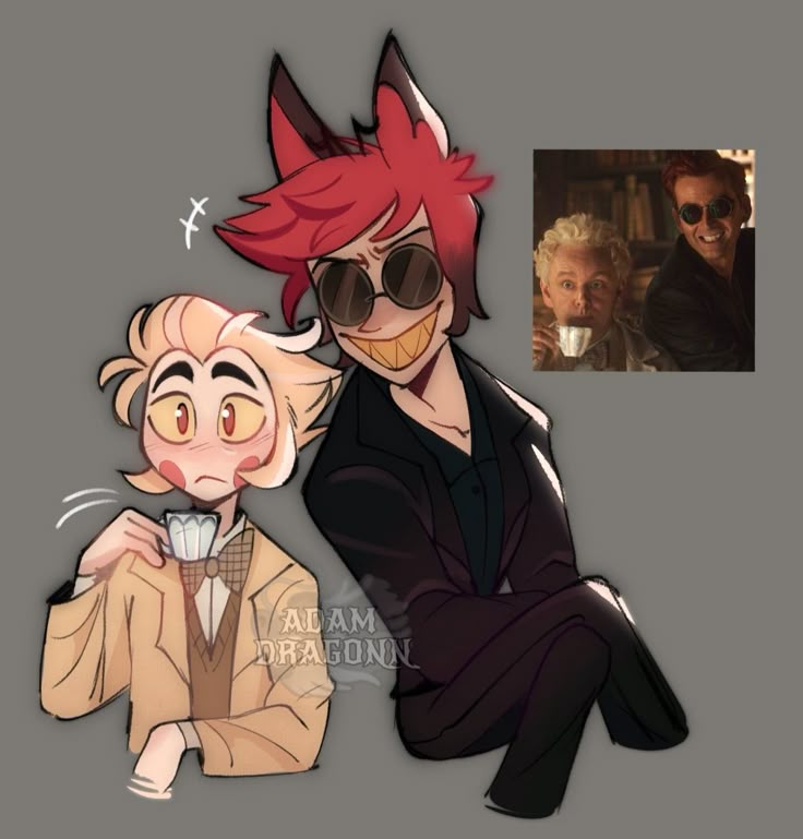 Descobri uma nova obsessão:

Lucifer &amp; Alastor
Aziraphale &amp; Crowley