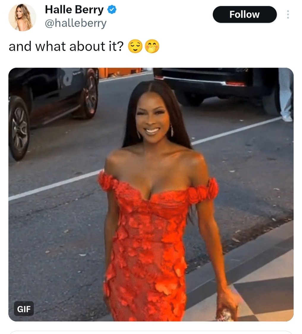 Dadeerest's tweet photo. You know you made it when the legendary Halle Berry uses a GIF of you. #QueenStacey #TheyMad #RHOP https://t.co/uc3Ca683se