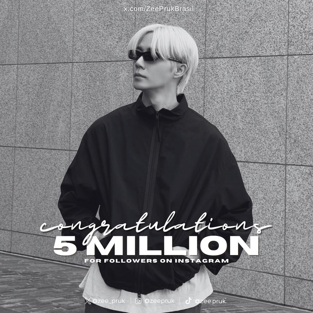 ZeePrukBrasil's tweet image. &apos;𝑪𝒐𝒏𝒈𝒓𝒂𝒕𝒖𝒍𝒂𝒕𝒊𝒐𝒏𝒔 Dadee, for 5 MILLION followers on Instagram ✨️

ZEEPRUK IG 5M
#ห้าล้านฟอลของซีพฤกษ์

@zee_pruk #ZeePruk #Zunshine
