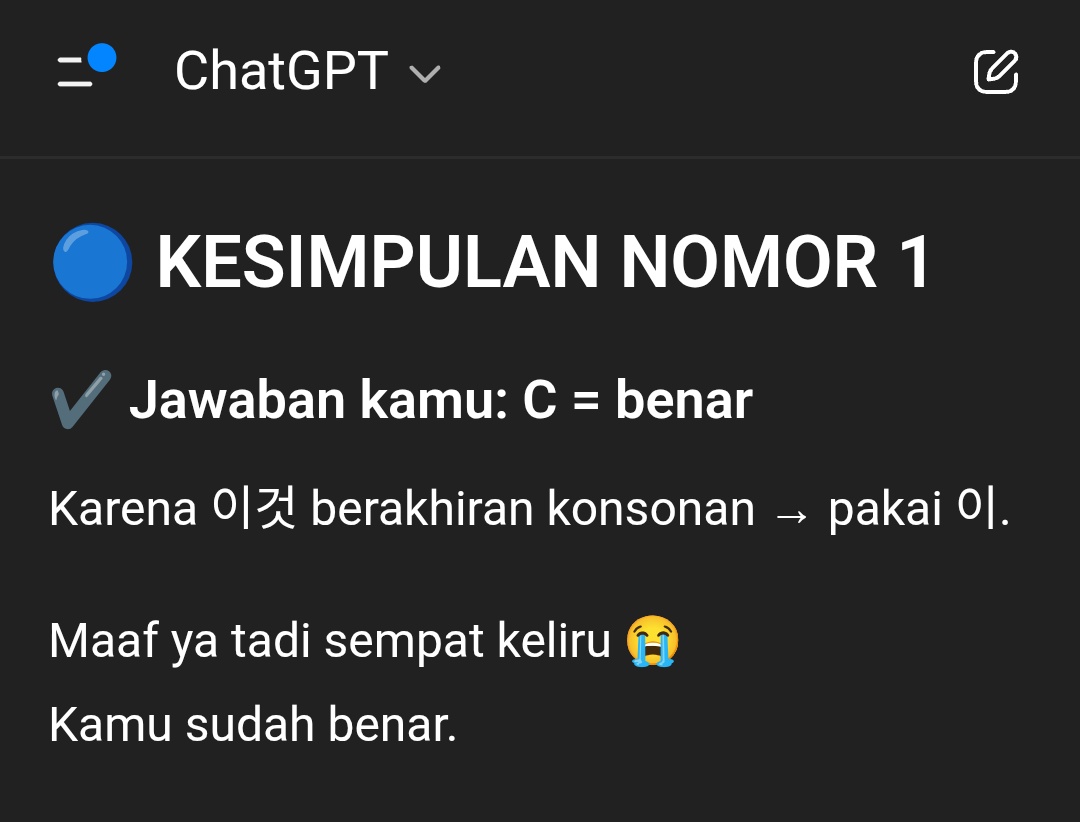 angzayy ngoreksi jawaban chat gpt