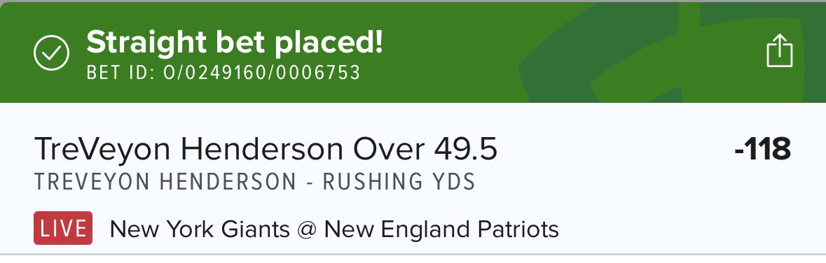 🚨LIVE BET🚨

Blow out game so far. Only 4 touches. They will likely feed the rookie 

#NFL #MNF #GamblingX