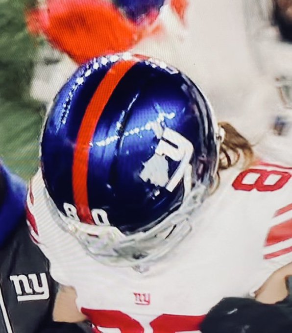 FDSportsbook's tweet image. Gunner Olszewski's helmet after getting hit