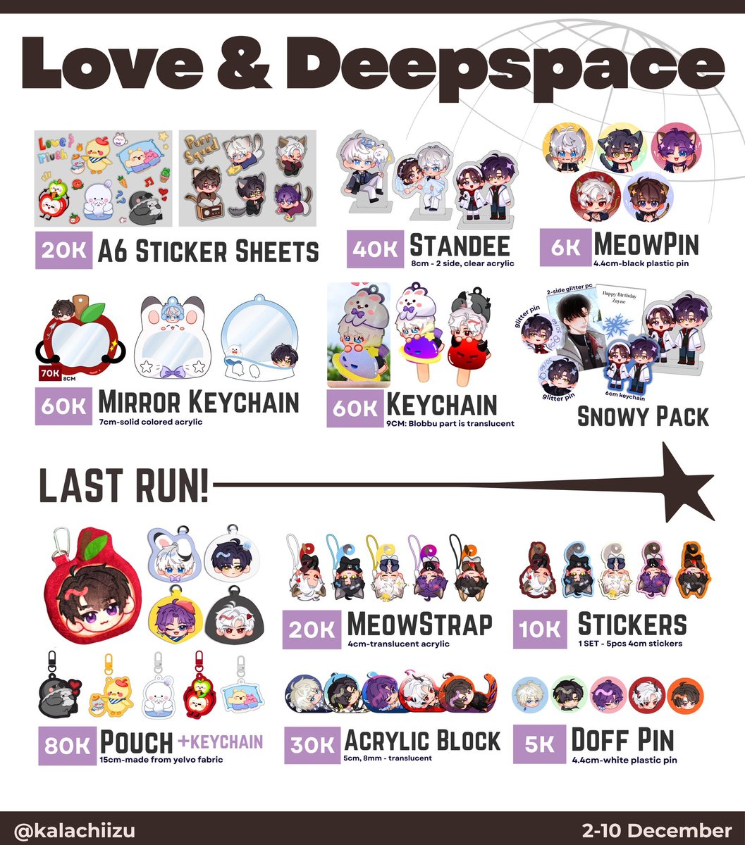 [💞 + 🔁 = support!! 🫶]

@Kalachiizu's POST-SALES / CF21 MAIL ORDER is now open!

🗓️ ends Dec 10th, 2025
⭐ MDZS • Love and Deepspace
🔗 form.jotform.com/252774459776476

For ready-stock items, just DM me!
All available ready-stock will be listed in the reply below 💖

#comifuro21 #CF21