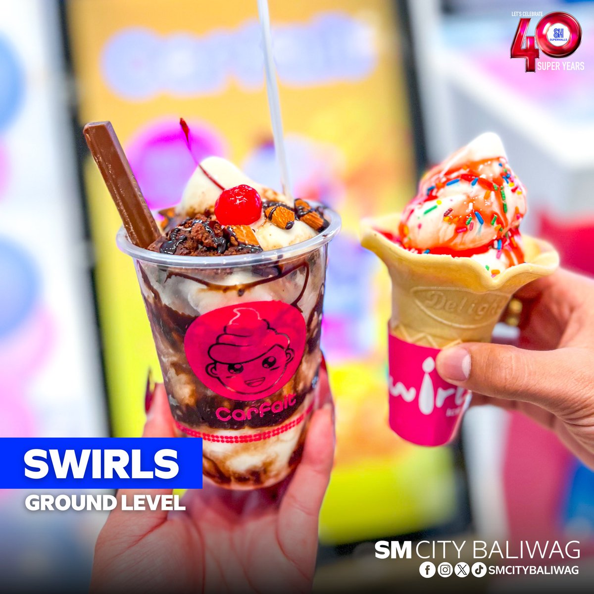 SMCityBaliwag's tweet photo. The Swirls is now officially OPEN at SM City Baliwag! 🍦😋

Enjoy bigger scoop and the full swirl experience you’ve been waiting for.

Drop by and treat yourself today! 💙💖

#EverythingsHereAtSM
#HereComesTheFunAtSMCityBaliwag https://t.co/apCx1bGRGi
