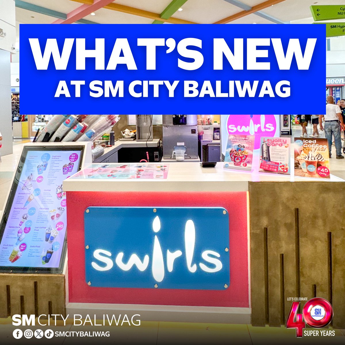 SMCityBaliwag's tweet photo. The Swirls is now officially OPEN at SM City Baliwag! 🍦😋

Enjoy bigger scoop and the full swirl experience you’ve been waiting for.

Drop by and treat yourself today! 💙💖

#EverythingsHereAtSM
#HereComesTheFunAtSMCityBaliwag https://t.co/apCx1bGRGi