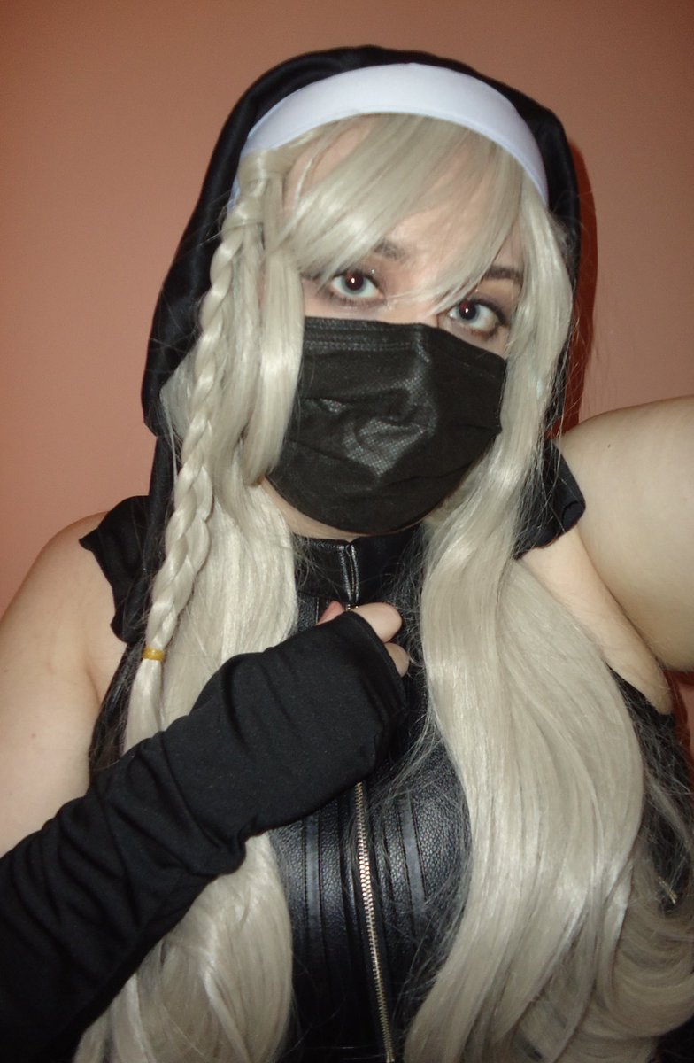 pepperkiyo's tweet photo. thank you for coming to confessional tonight!! yes im definitely a nun!! what do you mean nuns dont wear leather… :( https://t.co/HVLskkMZZP