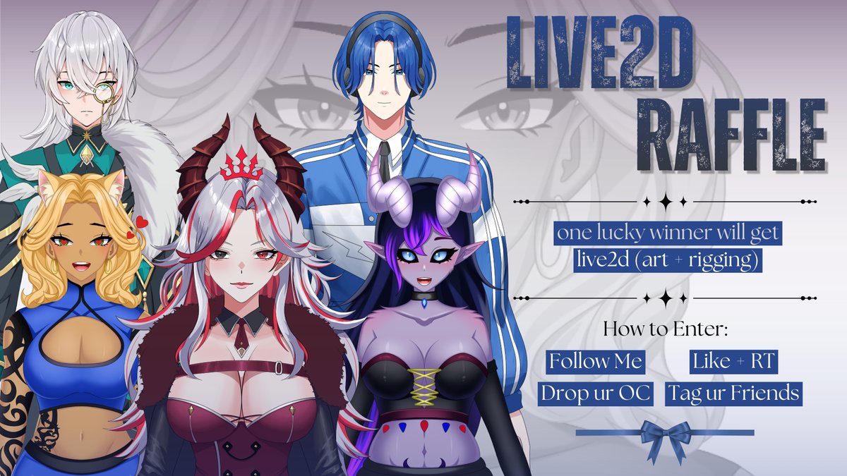 itsnaruuu's tweet image. 🎉 Live2D Model Raffle! 🎉
It’s my birthday month so… Live2D Raffle time! 

One winner will receive a FULL Live2D model (art + rig) for FREE!

How to enter:
• Follow me
• Like + RT this post
• Drop your OC ref &amp;amp; tag a friend ⬇️

⚠️ Raffle goes LIVE only if we hit 50 reposts -…