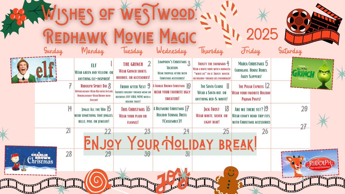 MrsTNicholson's tweet photo. Wishes of Westwood - Redhawk Movie Magic - kicked off with #ElfDay and we made the cut! ✅
We’re looking forward to spreading continuous joy as we maximize our collective impact as visible and valiant leaders throughout the Castle. #WOW25 #RedhawkMovieMagic @WHS_Redhawks https://t.co/T4R35q4m2R