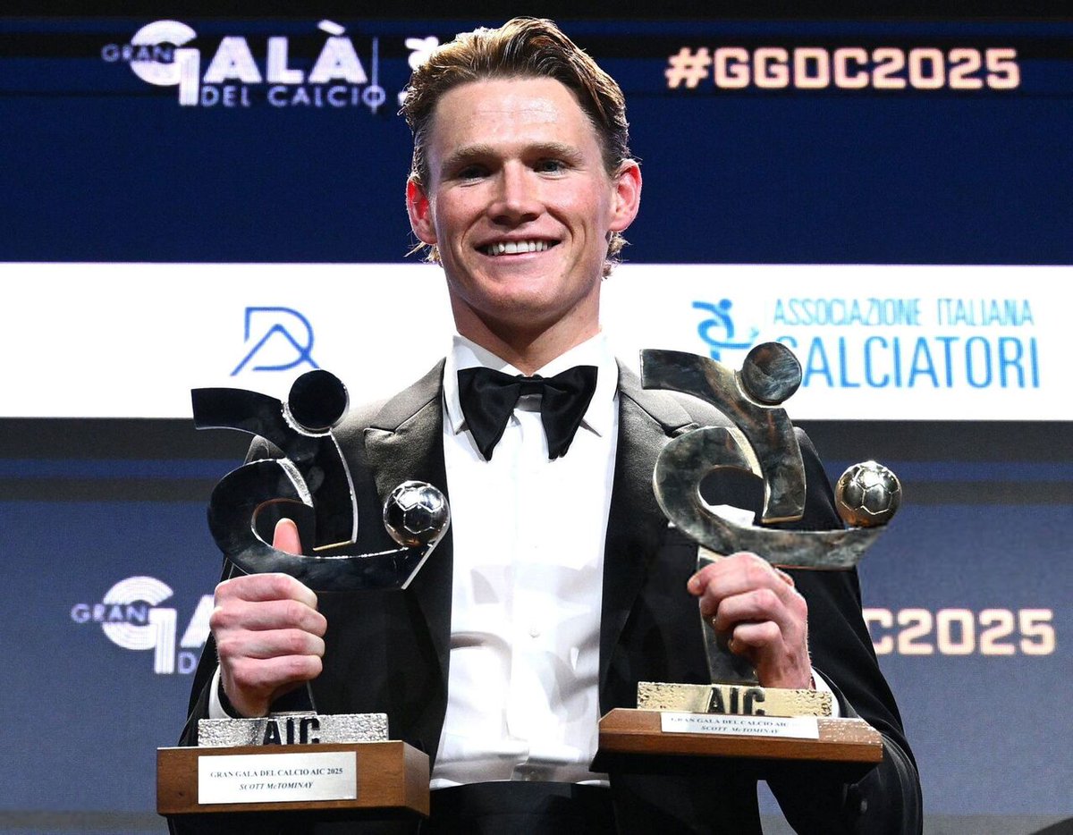 🏴󠁧󠁢󠁳󠁣󠁴󠁿 Scott McTominay has been named Serie A’s MVP of the Year for 2024/25 season at the Gran Galà del Calcio.