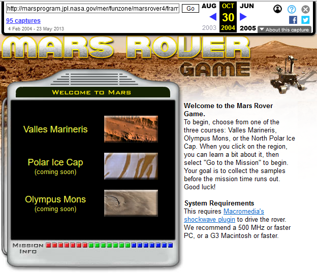 mikusingularity's tweet image. This 3D Mars rover game from NASA that doesn&apos;t exist anymore
