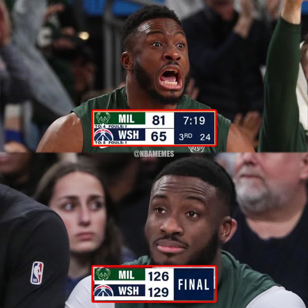 Bucks had control… until the Wizards detonated in the 4th and snatched the win by 3. 🔥