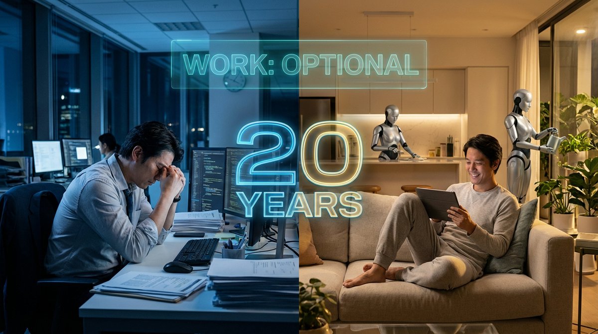 Rushil_CV's tweet photo. Elon just told Nikhil Kamath that in 20 years, WORKING WILL BE OPTIONAL 🤯 AI &amp; robots will do everything. money becomes irrelevant. poverty ends. you can literally have anything you want. bro is either a genius or completely insane https://t.co/KpXHdlQu6N