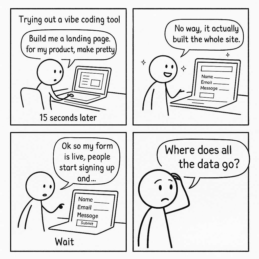 Building with AI is fun and exciting....

But then you suddenly realize  “Hey, where are my signups going? Who is filling this form?”

If you do not know where all of that is stored or how to store it, you can't really use it.

With JDoodle AI, every app you build has a built in