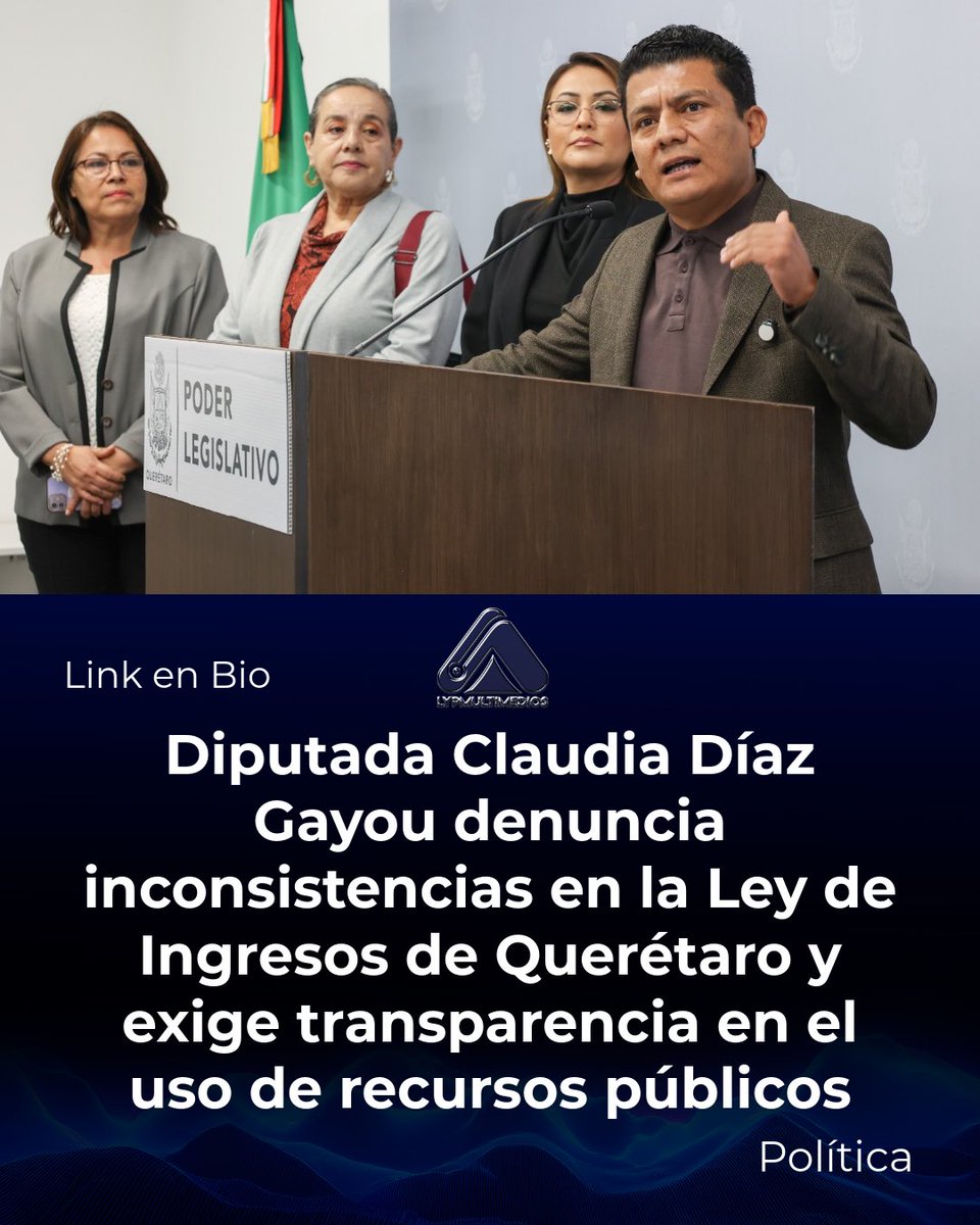 lypmultimedios's tweet image. La diputada Claudia Díaz Gayou  reveló inconsistencias en la Ley de Ingresos 2026 de Querétaro, alertando sobre discrecionalidad en recursos, cobros inconstitucionales y riesgos de corrupción.