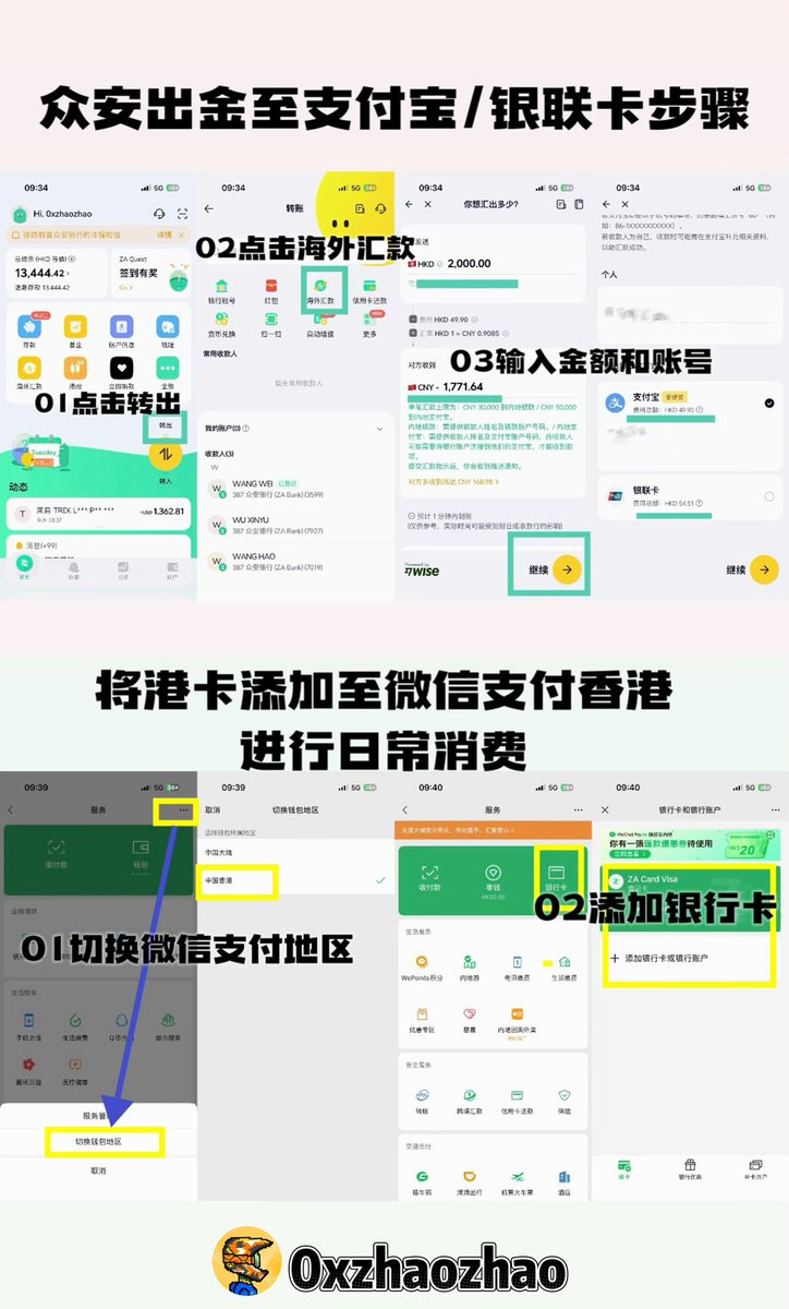 在内地监管升级之下，
如何更安全的使用自己的USDT/USDC？

1️⃣出金至港卡→再通过港卡进入支付宝/银联卡
·从背包到众安，手续费固定为20U，无论多少资金都20U。
·从众安到支付宝，手续费也是固定的，50港币左右。

2️⃣将港卡绑定至微信支付-香港→进行日常消费
·