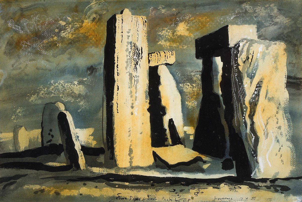 Stonehenge 1981 by John Piper. Piper found through my current reading about William Blakes influences on the generations that followed in his gentle footsteps #thenovemberchronicles #blake #art #poetry #johnpiper