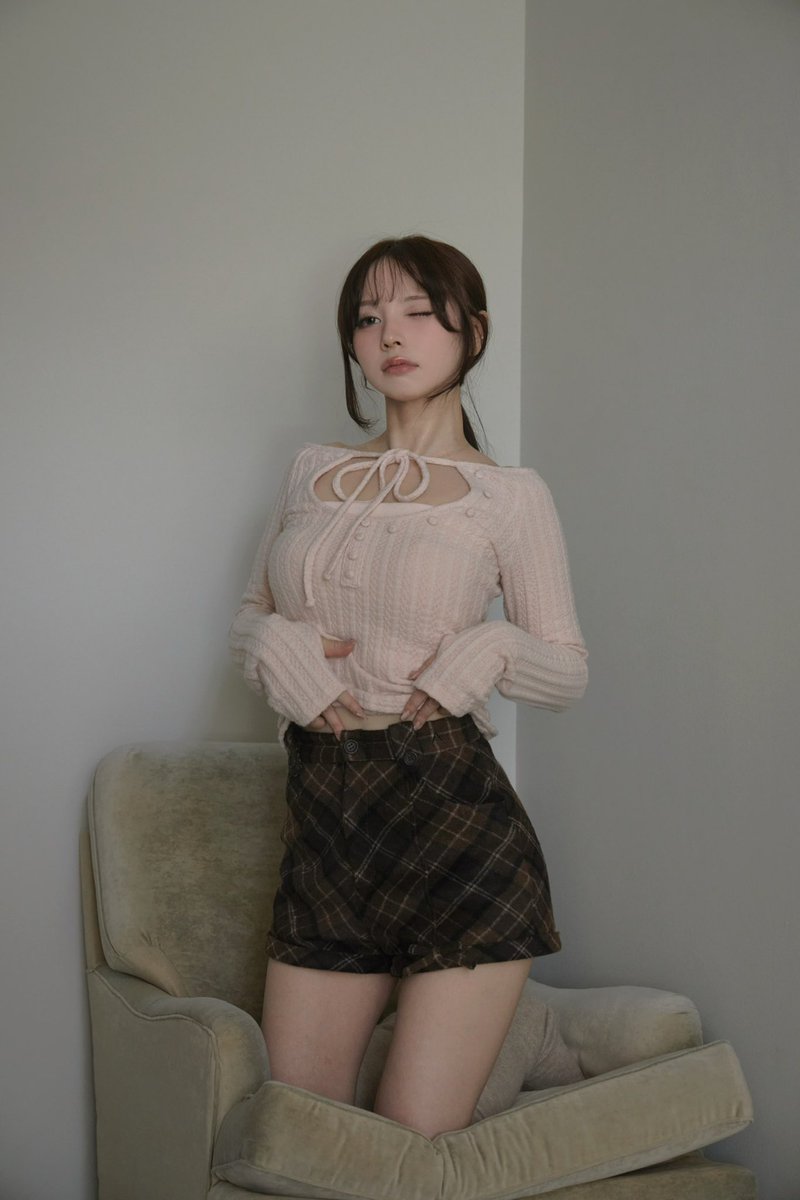 トップス andmary Mary logo ribbon tops black トップス ANDMARY Mary