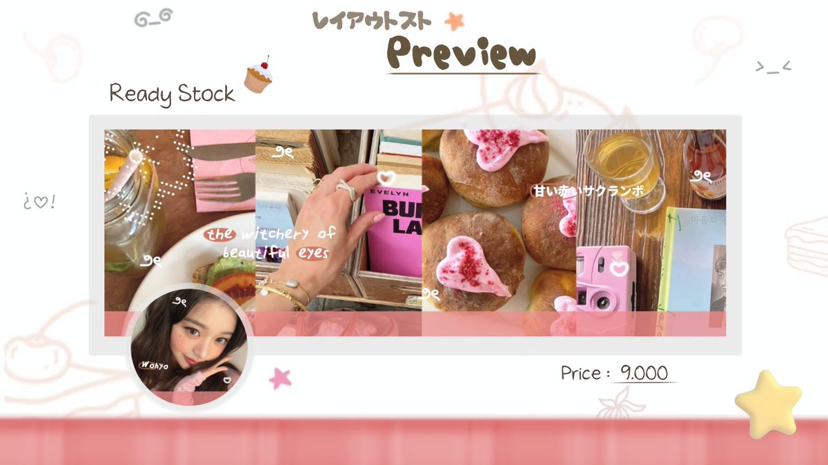 lovelyzrjn's tweet photo. help repost yaa, timakasii ~♡

haii, ada layout ready wonyoung, yujin dan rei yang bisa dijemput di dm @ennamors :> price nya sudah tertera di pict yaa, semuanya free retext! marii jajann </3
#zonauang https://t.co/yupMSIbqSD
