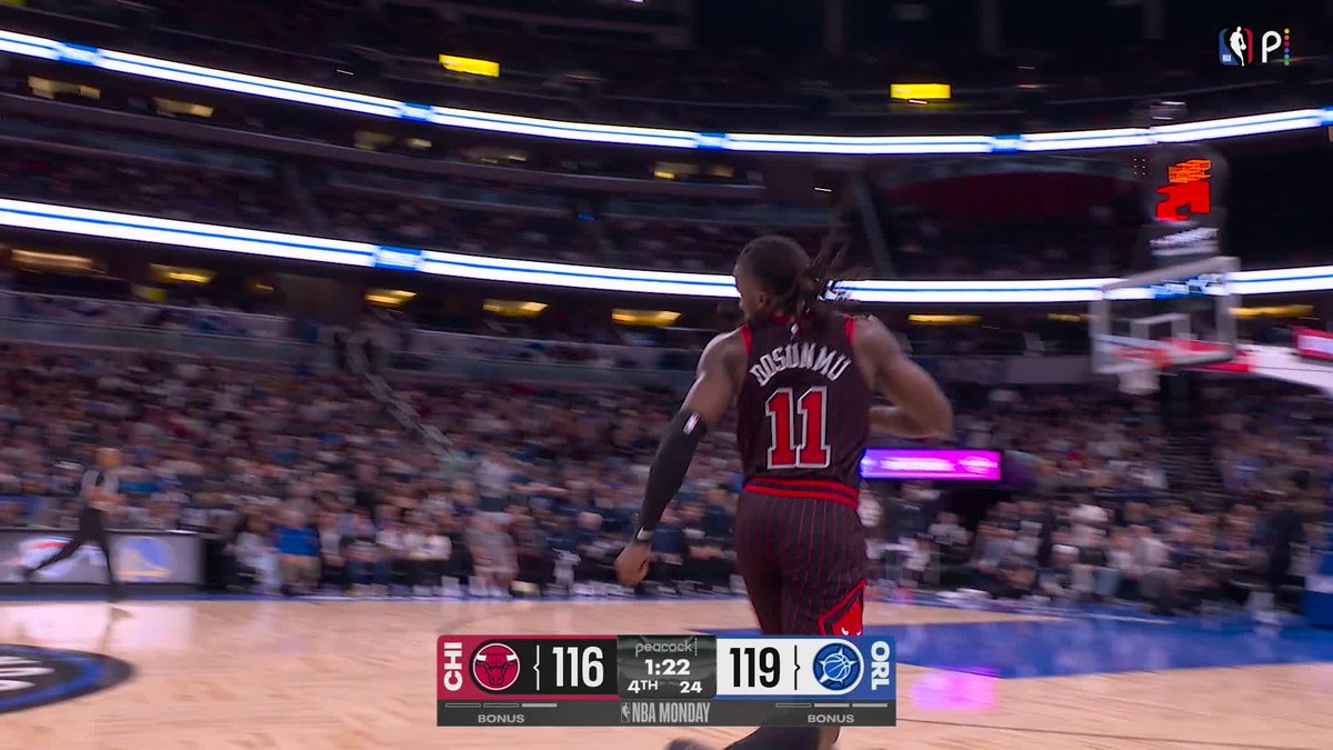 Ayo hits the three in crunchtime.

@AyoDos_11 | #SeeRed 