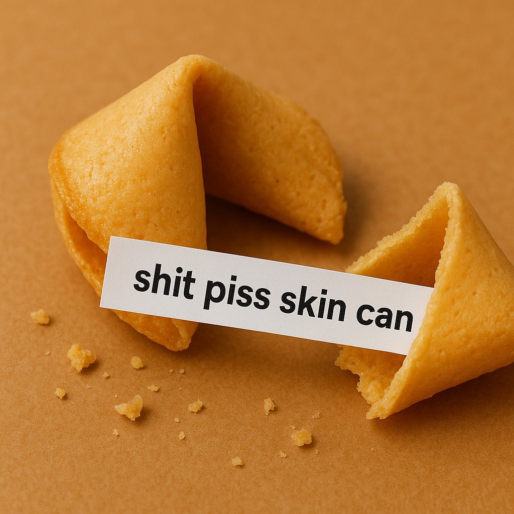 shitpissskincan's tweet image. I know everything looks like shit right now but I just got a really inspirational fortune cookie