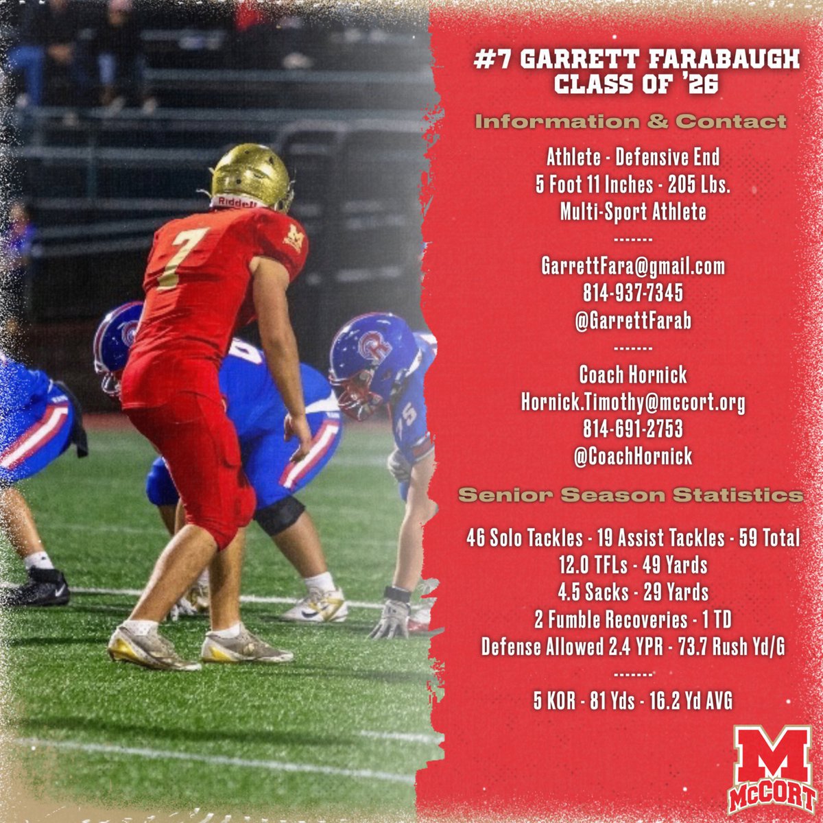 CoachHornick's tweet photo. Next up for @CrusherFootball : @GarrettFarab https://t.co/Lnd6QZudUS