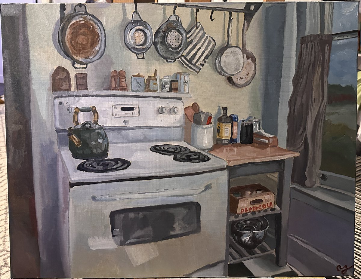 aidenjart's tweet image. I painted my kitchen 
#art #oilpainting