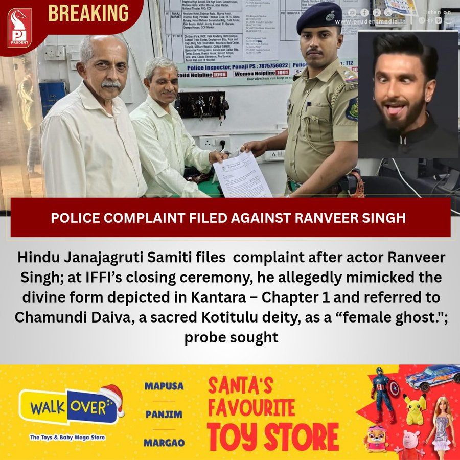 #ShameOnYouRanveerSingh

Dhurandhar actor Ranveer Singh has crossed all limits by mocking Chamundi Daiva on the #IFFIGoa

This was no joke - it was a deliberate insult to #SanatanDharma

⚠️ Kudos to <a href="/HinduJagrutiOrg/">HinduJagrutiOrg</a> for promptly filing a complaint after he mimicked the divine