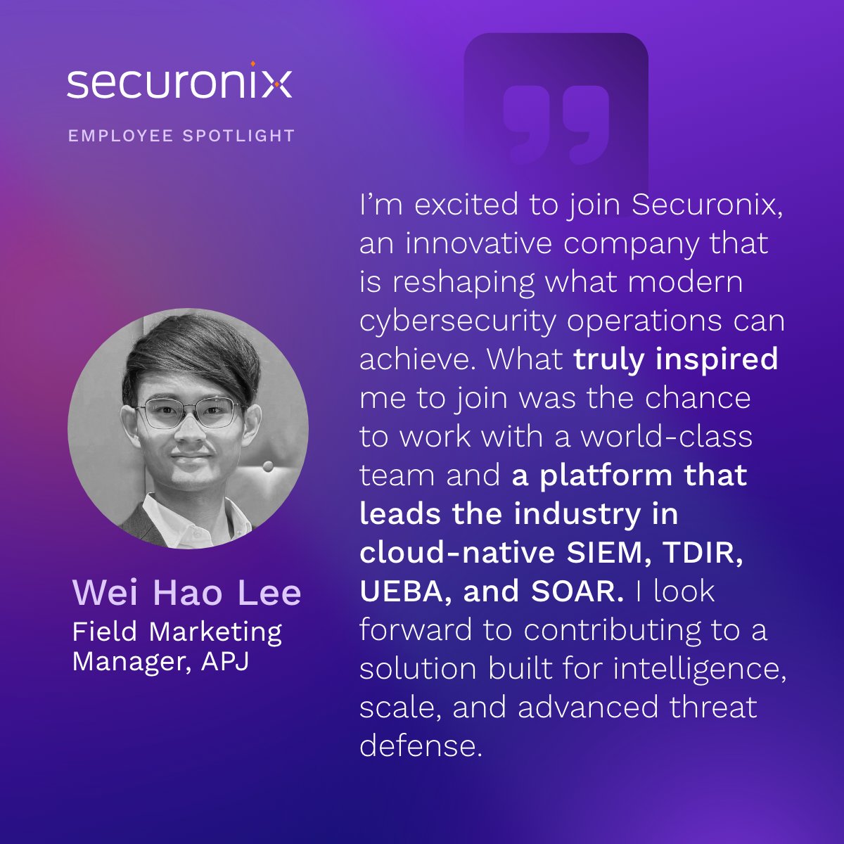 stadimeticybsec's tweet image. Join us in welcoming Wei Hao to the #Securonix team as Field Marketing Manager, APJ!  With his passion for #CyberSecurity &amp;amp; marketing excellence, Wei Hao will help drive our growth across the region.
#WelcomeAboard #TeamGrowth #APJ #FieldMarketing