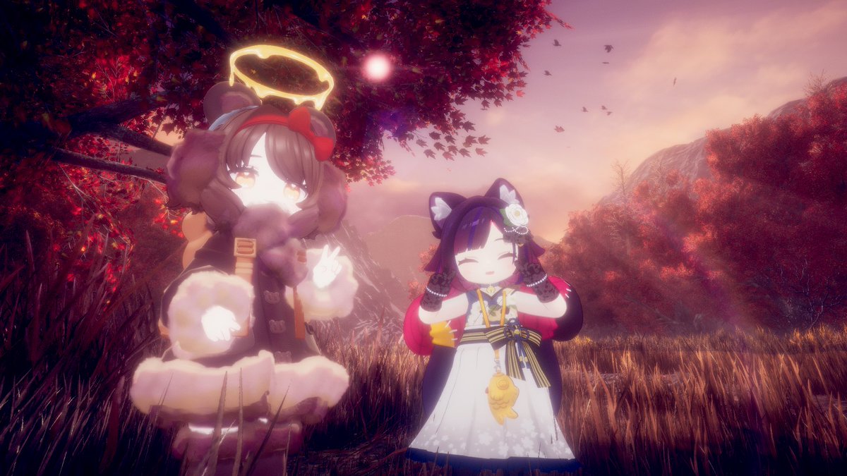 黄昏〜🌅
#コロネちゃんかわいい　#アズキちゃんかわいい