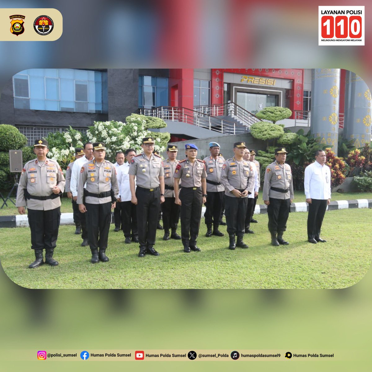 Polda Sumsel Gelar Apel Pagi dan Berikan Penghargaan kepada Personel Berprestasi

Polda Sumatera Selatan melaksanakan apel pagi sekaligus pemberian penghargaan kepada personel berprestasi, Senin (01/12/2025) bertempat di Lapangan Apel Gedung Presisi Polda Sumsel. Kegiatan dimulai
