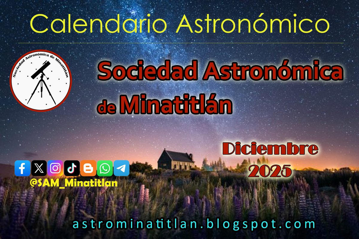 Como cada mes tenemos para ti los eventos mas importantes del mes de Diciembre

#NdE2025 #NdEMinatitlanVer #minatitlan #coatzacoalcos #cosoleacaque #veracruz #astrominatitlan #astromina #sociedadastronomicademinatitlan #SAMin