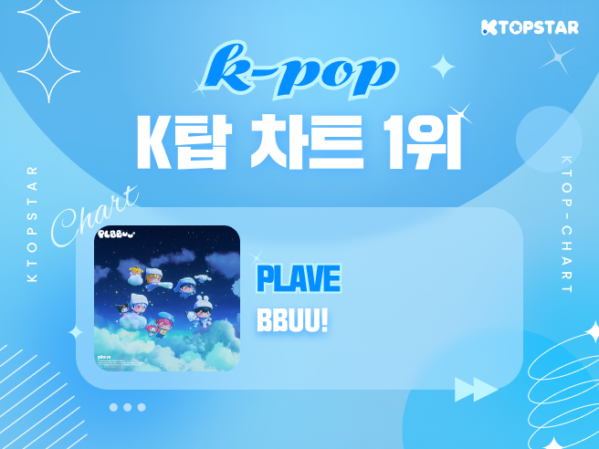 KTOPSTAR_offcl's tweet image. 🎧K탑스타 음원차트 42회차 I K-POP

🥇1위 #플레이브 #PLAVE - BBUU!

1위 아티스트에게는 M/V 홍보를 위한
앱 내 메인배너 광고 혜택을 드립니다 🙌

#K탑스타 #KTOPSTAR #MK스포츠