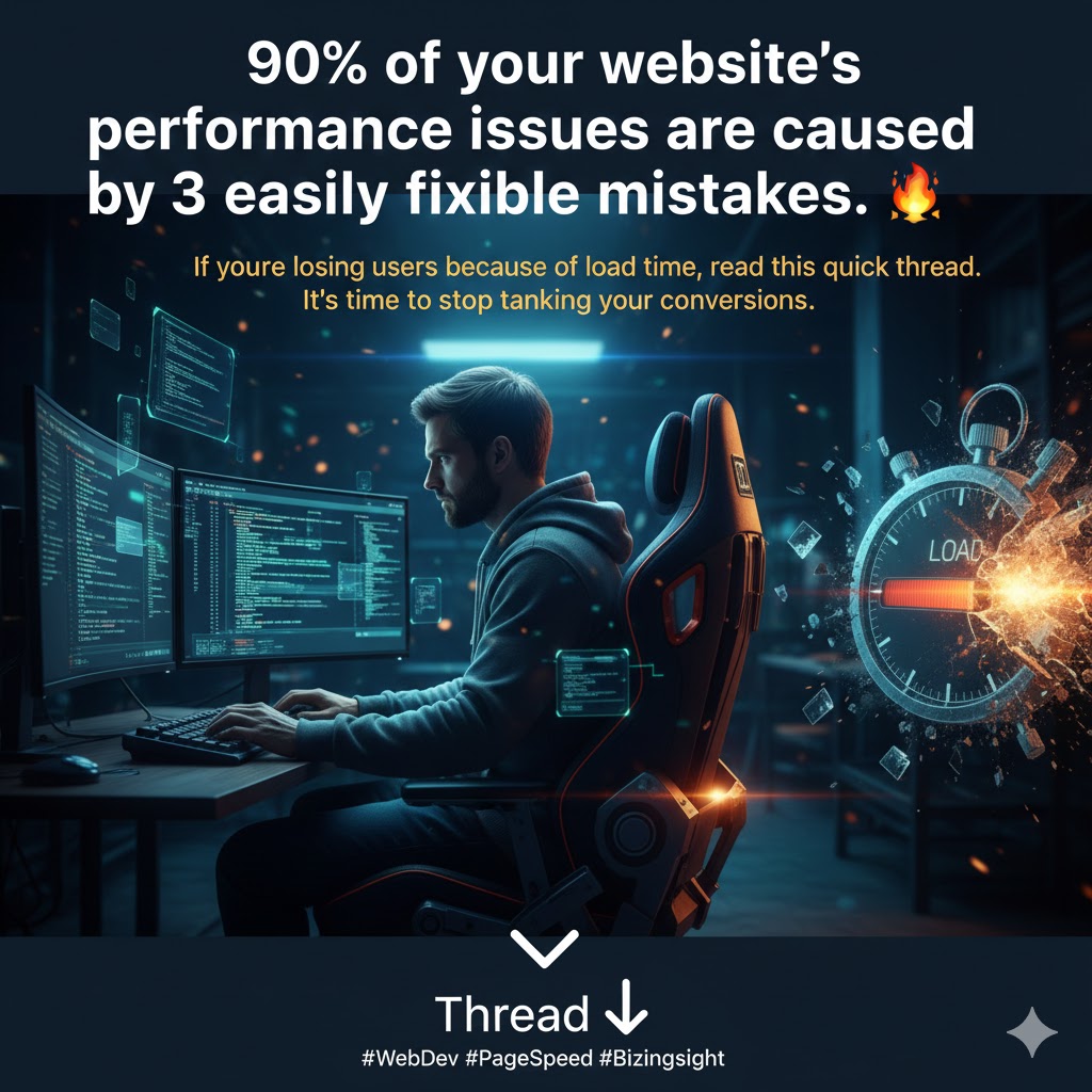 OLUEKELE1's tweet image. 90% of your website’s performance issues come from just 3 easily fixable mistakes. 💥

If you&apos;re losing users because your site loads like it&apos;s stuck in 2008, this thread is for you.

Stop bleeding conversions. Start fixing what actually matters.

Thread 

#WebDesigner  #webdevs