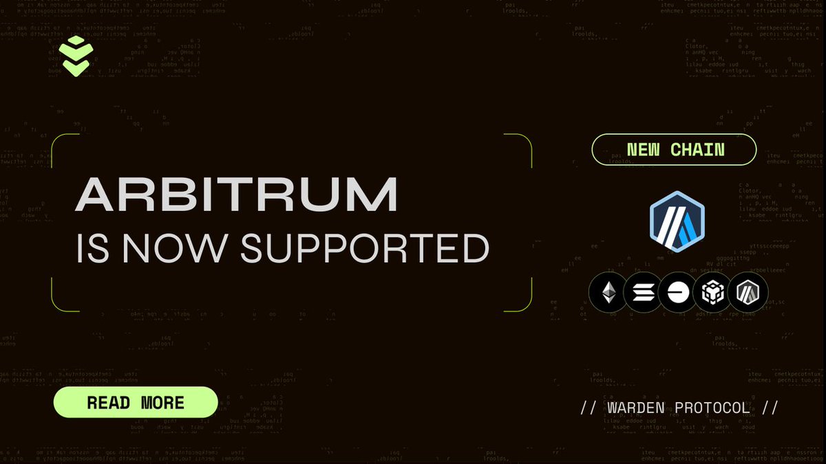 Warden just added full Arbitrum support ... and it genuinely changes the feel of using the L2.

Inside <a href="/wardenprotocol/">Warden</a>, the Jupiter-style simplicity now comes to Arbitrum: 
swaps, bridging, DCA, token lookups… all handled by agents that execute directly onchain.

No network