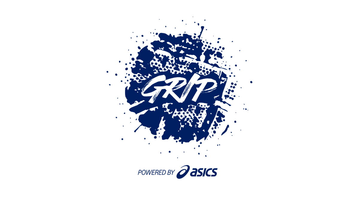 ohchoco49's tweet photo. ASICSさんが手掛けるバスケットボールコンペティション「GRIP」のロゴを担当しました。 
試合さながらの躍動感や衝撃を込めるため、墨を塗ったボールを打ち付けてできた跡をそのままシンボルマークに。 
AIやデジタルが浸透する今だからこそ、こうした身体的なプロセスも大切にしていきたい。 https://t.co/V9lFGdI7NI