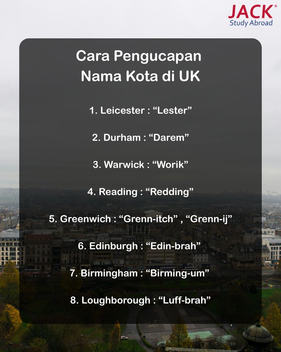 jackstudyindo's tweet photo. UK city names : pronounced like a plot twist 🇬🇧 https://t.co/SUycz2MVkP