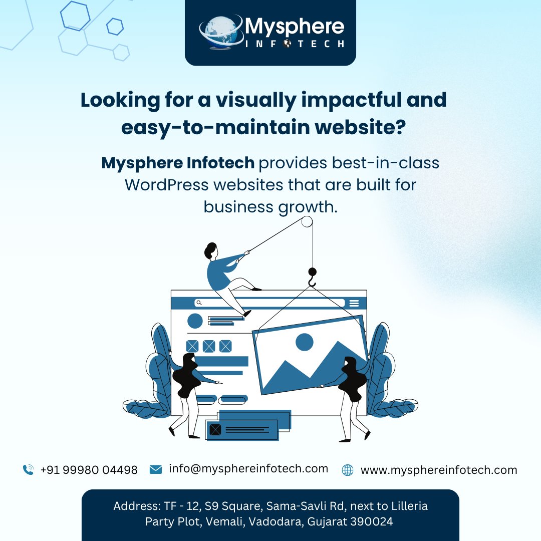 SwetaSh68549718's tweet image. Looking for a visually impactful and easy-to-maintain website? Mysphere Infotech provides best-in-class WordPress websites that are built for business growth.

For More Info Contact #MysphereInfotech
Call Us: +91 99980 04498
Email Us: mysphereinfo@gmail.com

#WordPressDevelopment