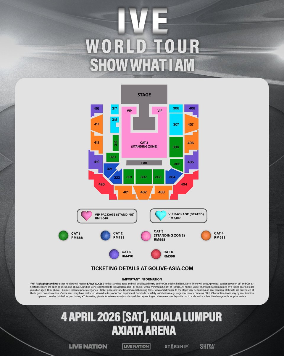 [TICKETING SERVICE]
IVE WORLD TOUR [SHOW WHAT I AM] in KUALA LUMPUR

♡ Service fee: RM55 per ticket
♡ 50% refundable fee if failed to secure ticket
♡ Experienced ✔️

#IVE #IVEinKL #IVEinMY #IVEinKUALALUMPUR #SHOWWHATIAMinKL #SHOW_WHAT_I_AM_IN_KL
