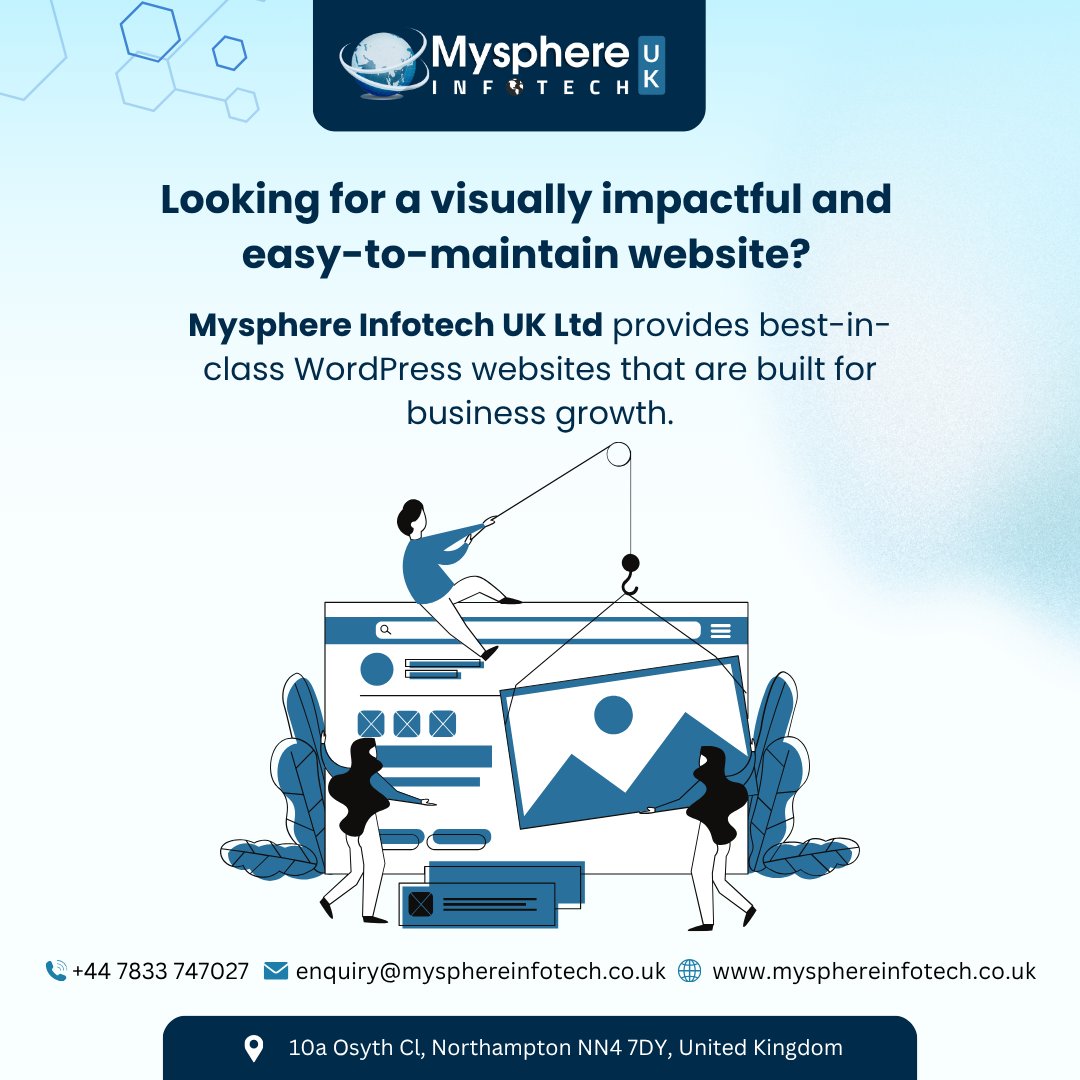 mysphereinfouk's tweet photo. Looking for a visually impactful and easy-to-maintain website? Mysphere Infotech UK Ltd provides best-in-class WordPress websites that are built for business growth.

For More Info Contact #MysphereInfotechUK Ltd
Call Us: +447833 747027
Email Us: enquiry@mysphereinfotech.co.uk https://t.co/Wy90Dm7PUp