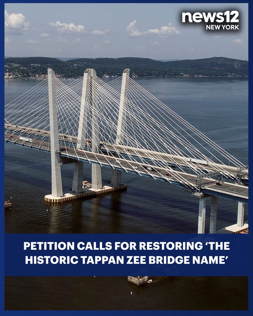 News12's tweet image. BRIDGE DEBATE: Should the &quot;Tappan Zee Bridge&quot; name be restored? Some local residents sounded off. Let us know your thoughts in the comments below. 

#News12 #NewYork #NY #NewYork #NYNews #Bridge #Debate #Petition 

bit.ly/3KujFIB