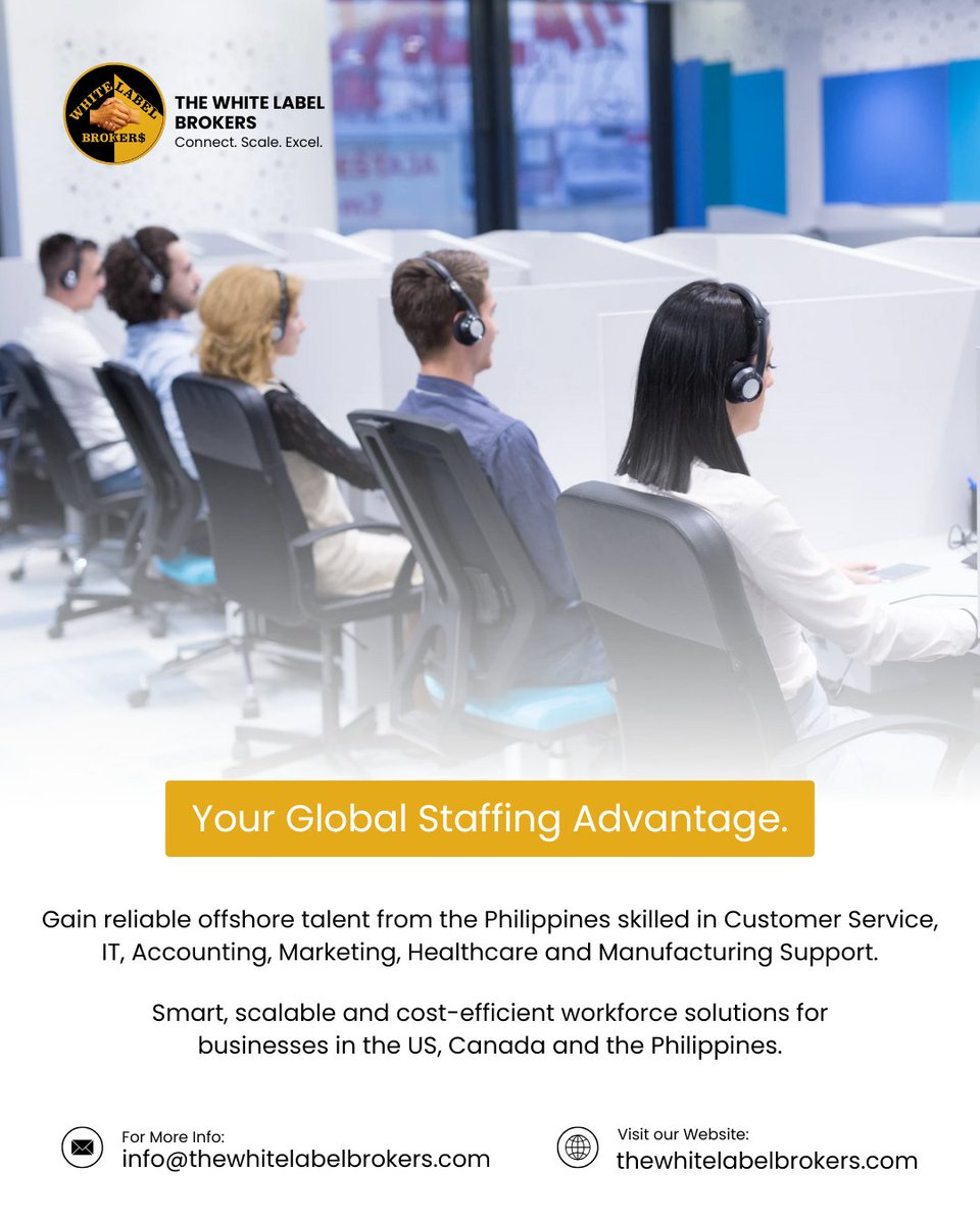 TheWhiteLB_off's tweet image. Scale smarter with skilled offshore talent from the Philippines reliable, efficient and ready to help your business grow.

Get started at thewhitelabelbrokers.com
📩 info@thewhitelabelbrokers.com

#globalstaffing #outsourcingsolutions #businessgrowth #ScaleYourBusiness