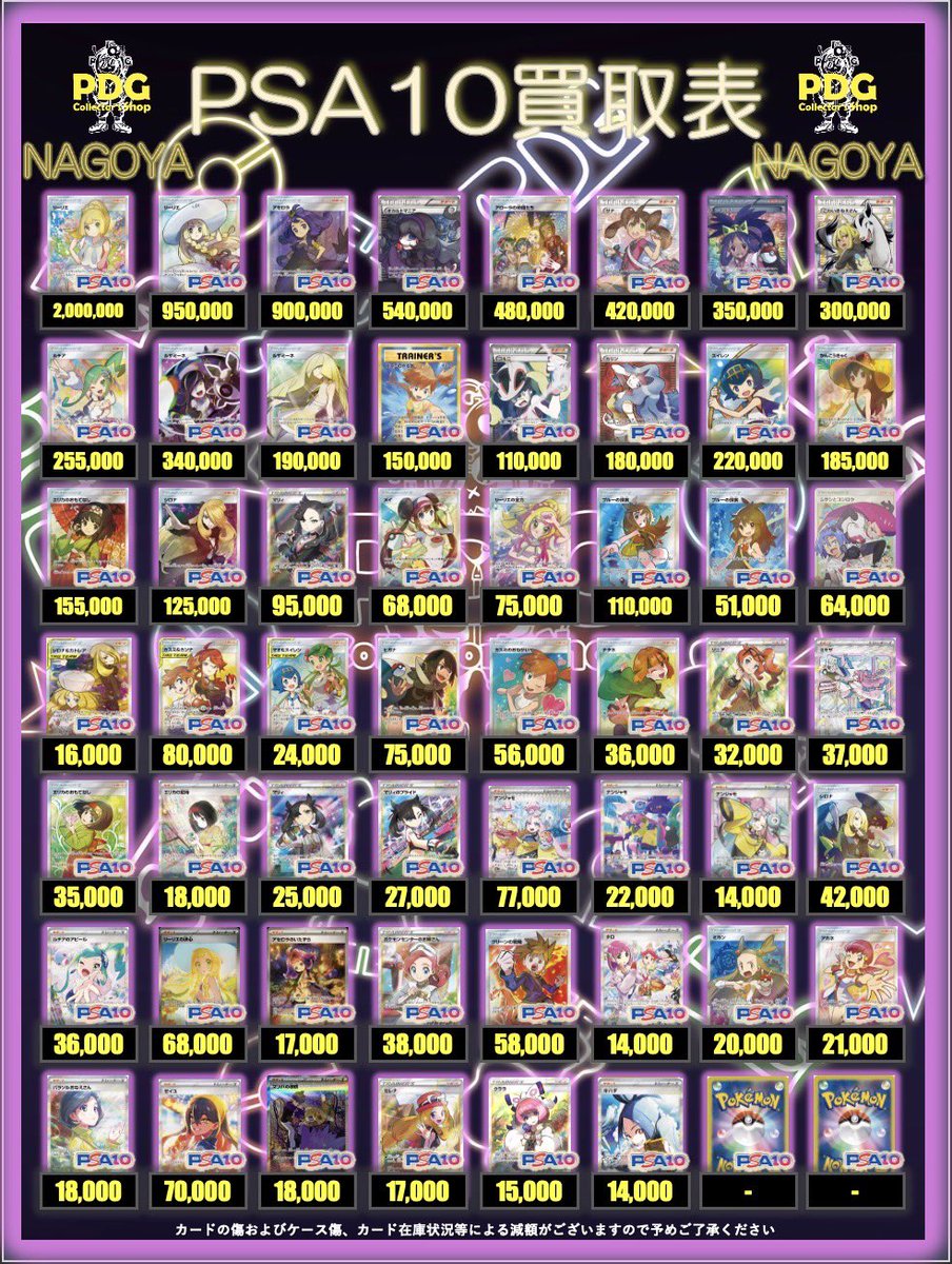 ポケカPSA10強化買取】⚡️12/2更新 ポケカPSA10の買取表になります