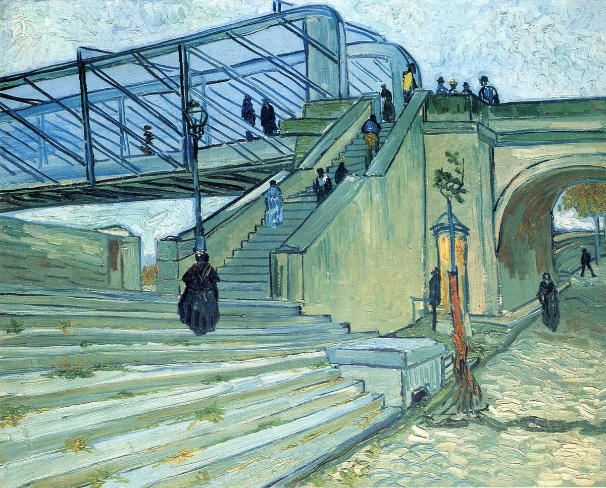 The Trinquetaille Bridge - 1888 #artbots #vangogh