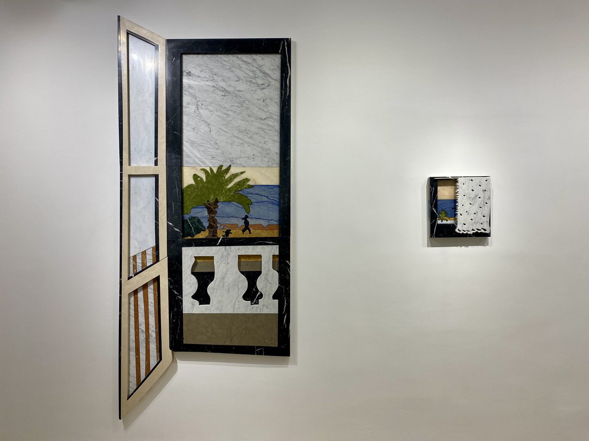 Guiguiii94's tweet photo. La plasticienne niçoise #AliceGuittard (1986-) nous invitait le mois dernier à nous plonger dans les tableaux de Matisse avec ses fenêtres, évidemment matissiennes, en marqueterie de marbre.
Une chouette expo à la #DoubleVGallery vue in extremis 3min avant le décrochage samedi… https://t.co/32k4ZLyiTx