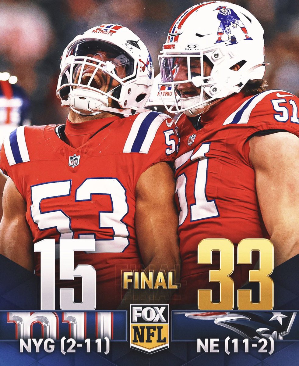 thejustdaveshow's tweet photo. Patriots WIN !! 10 in a ROW !!! FIRST PLACE !! LETS GOOOO PATS !! #patriots #foreverNE #patriotswin #GOPATS https://t.co/ZW7PVJpgNN