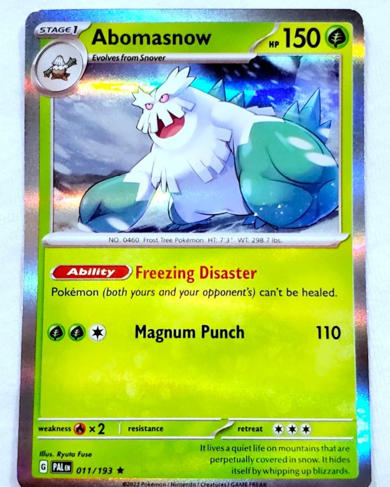 thriftx3's tweet photo. Abomasnow 011/193 Sv02: Paldea Evolved Rare Holo Pokemon Card $1.38 & free ship!
๐ https://t.co/aVJw4ORes8
#pokemontcg, #pokemoncards, #tcg, #tradingcards, #pokemoncommunity, #pokemoncollector, #rareholo, #abomasnow, #paldeaevolved, #pokemon https://t.co/WFyI7w2csQ