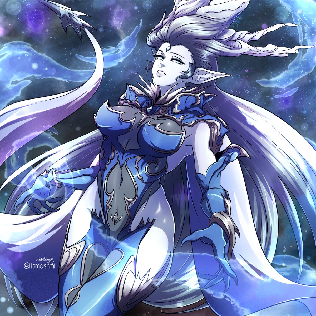 itsmeishmi's tweet image. Lady Iceheart, Shiva 💙❄️

The cold always brings me back to Heavensward

#FFXIVART  #FFXIV